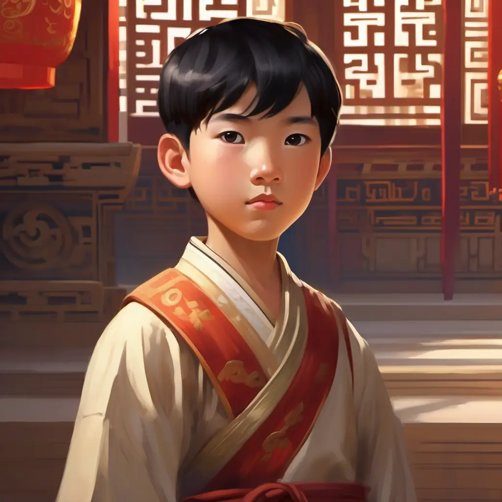 Modern China, curious boy named Curious, with black hair and sparkling brown eyes, mysterious ancient artifact, royal court in ancient China