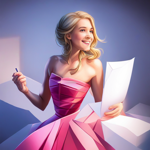 Amy - curly brown hair, blue dress, always smiling with a pencil and paper, Lucy - long blonde hair, pink dress, carrying a microphone singing