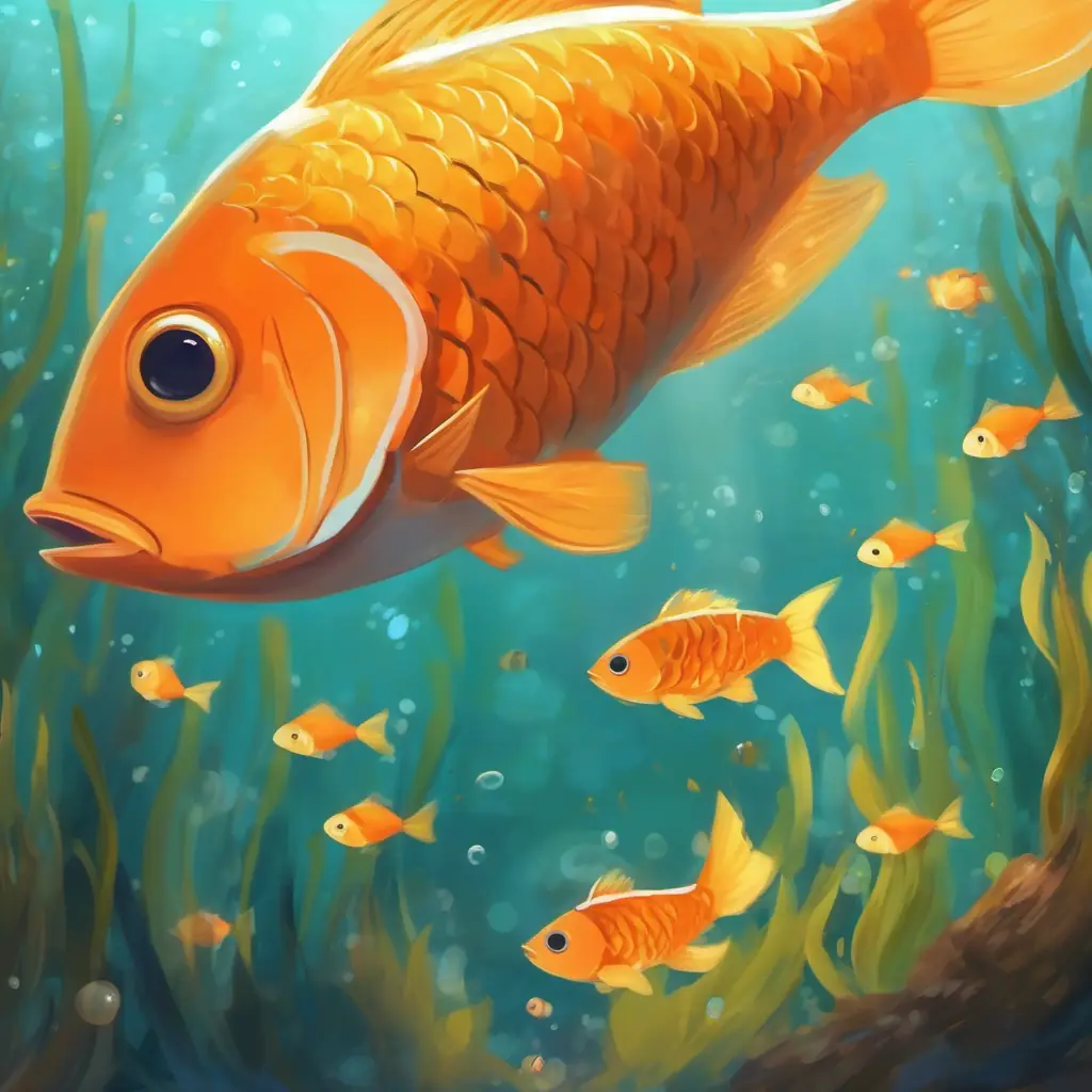 Small orange fish, tiny fins, big round eyes's attempts to escape are thwarted by the glass.