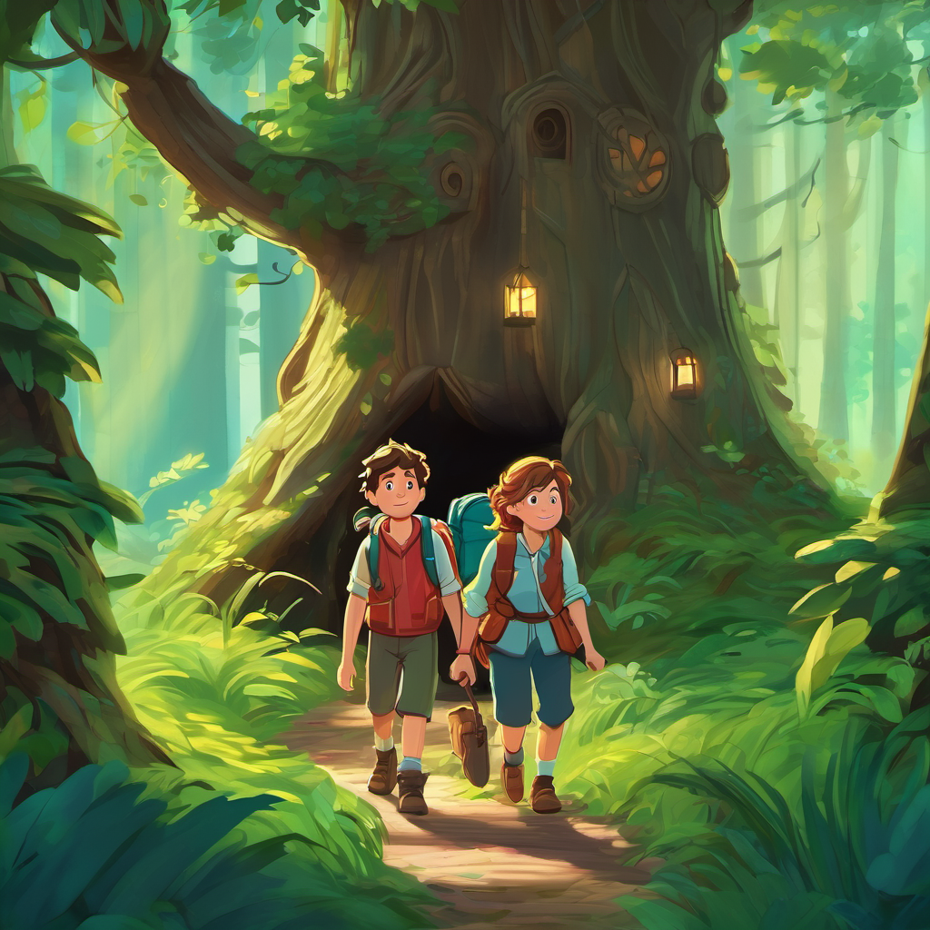 Curious about this incredible tree, Lily and Jake set out on an adventure to find it. Armed with their flashlight, a map, and their friendship bracelets, they embarked on their journey. They walked hand in hand, giggling, and singing along the way. As they ventured deeper into the woods, the darkness grew thicker, and the tall trees whispered secrets amongst themselves. But Lily and Jake were not afraid; they had each other to rely on. Suddenly, they heard a tiny voice crying for help.