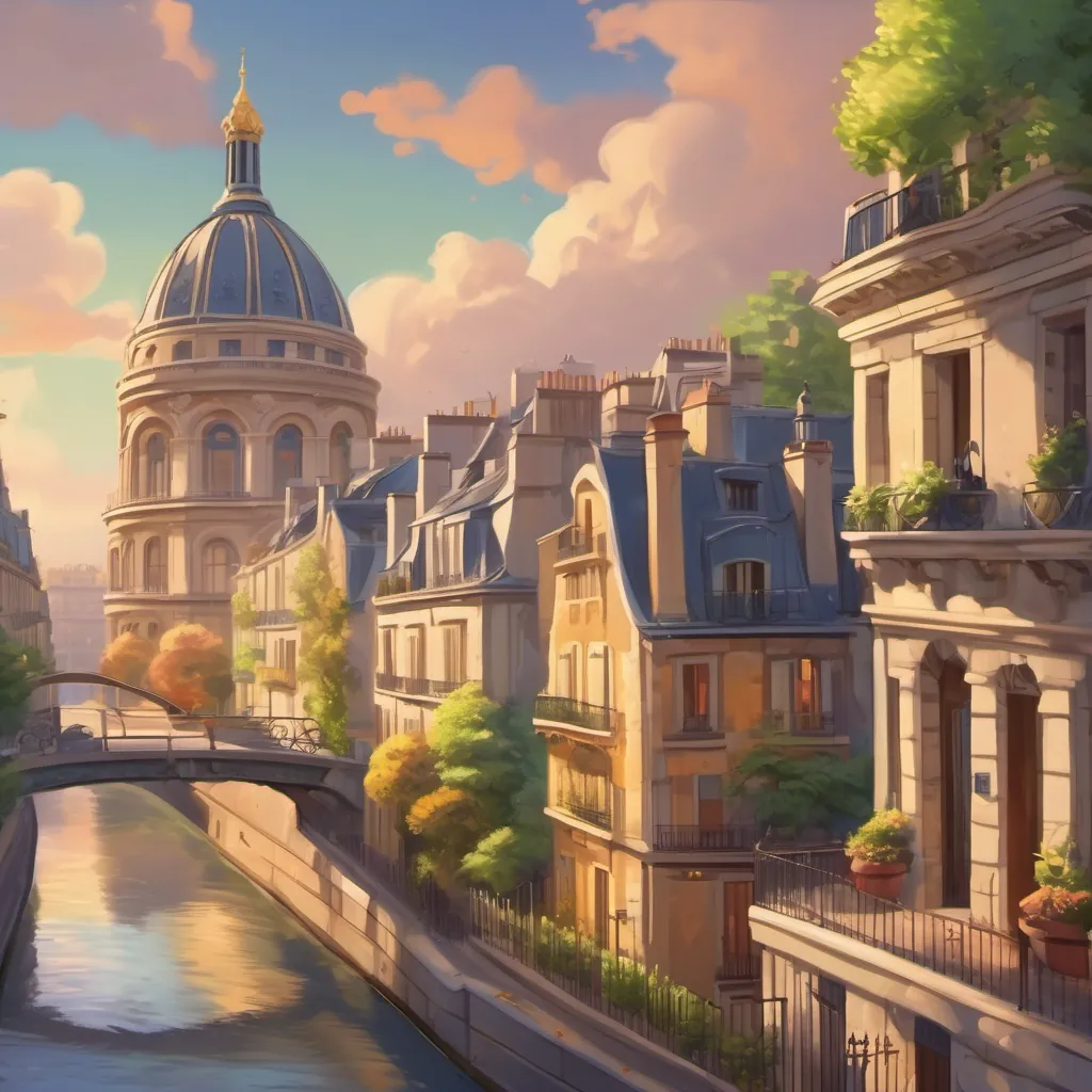 A picturesque Paris with Saint John resuming his teachings, inspiring future generations.