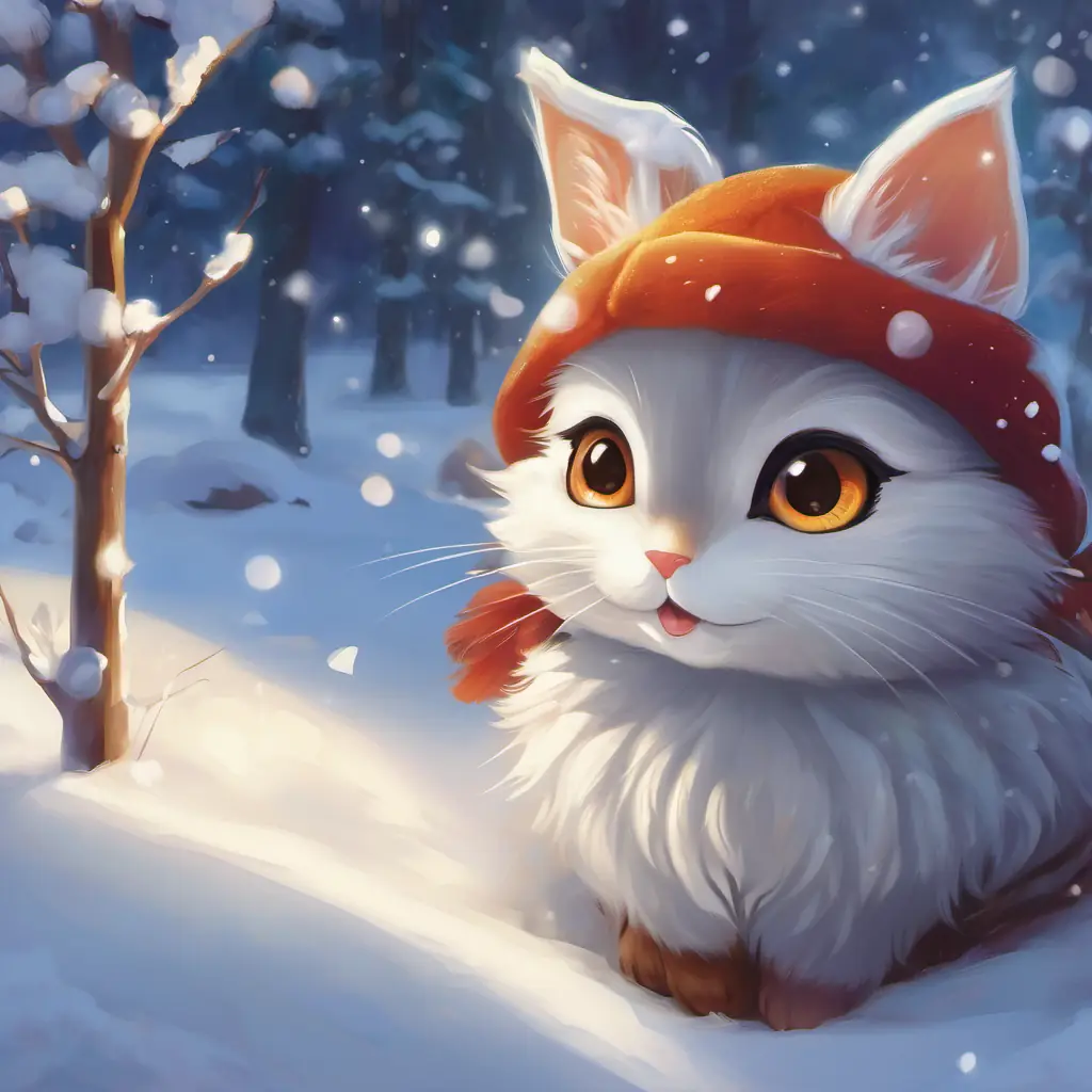 Piccolo coniglio, pelo soffice, occhi grandi e curiosi asking Coniglio adulto, pelo bianco come la neve, occhi dolci e amorevoli a question, curious