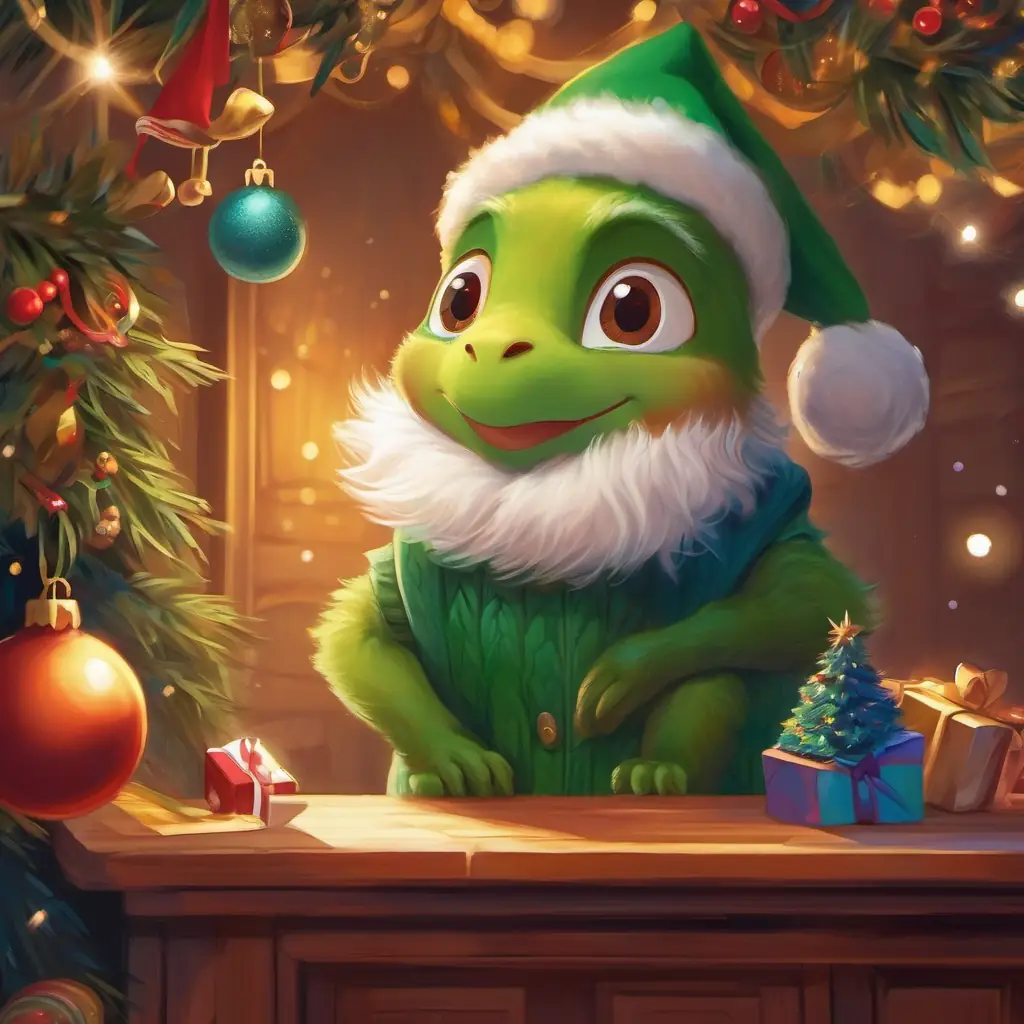 Piccolo coniglio, pelo soffice, occhi grandi e curiosi, eyes wide with wonder, questioning about Christmas