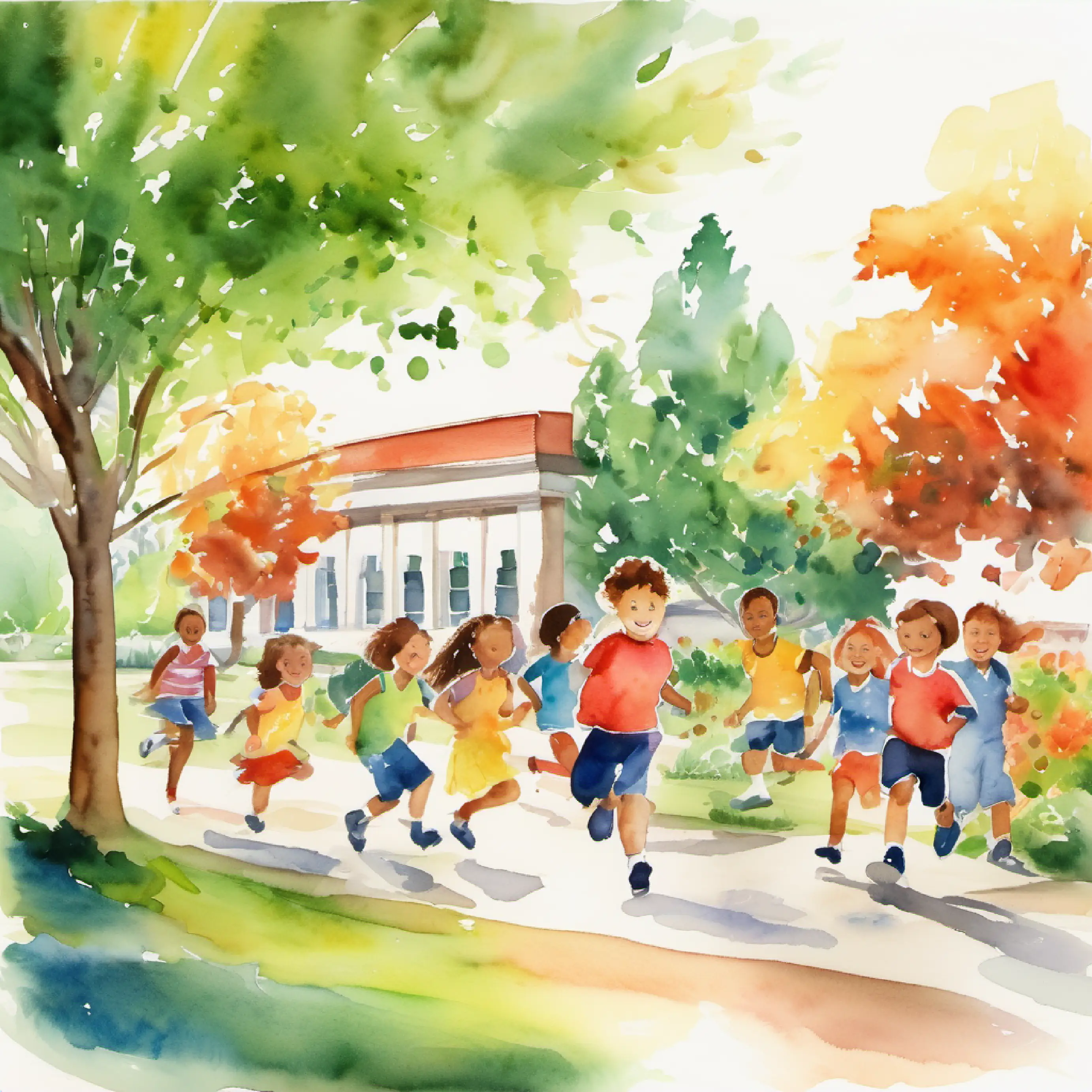 A cheerful schoolyard, children eager for Field Day events