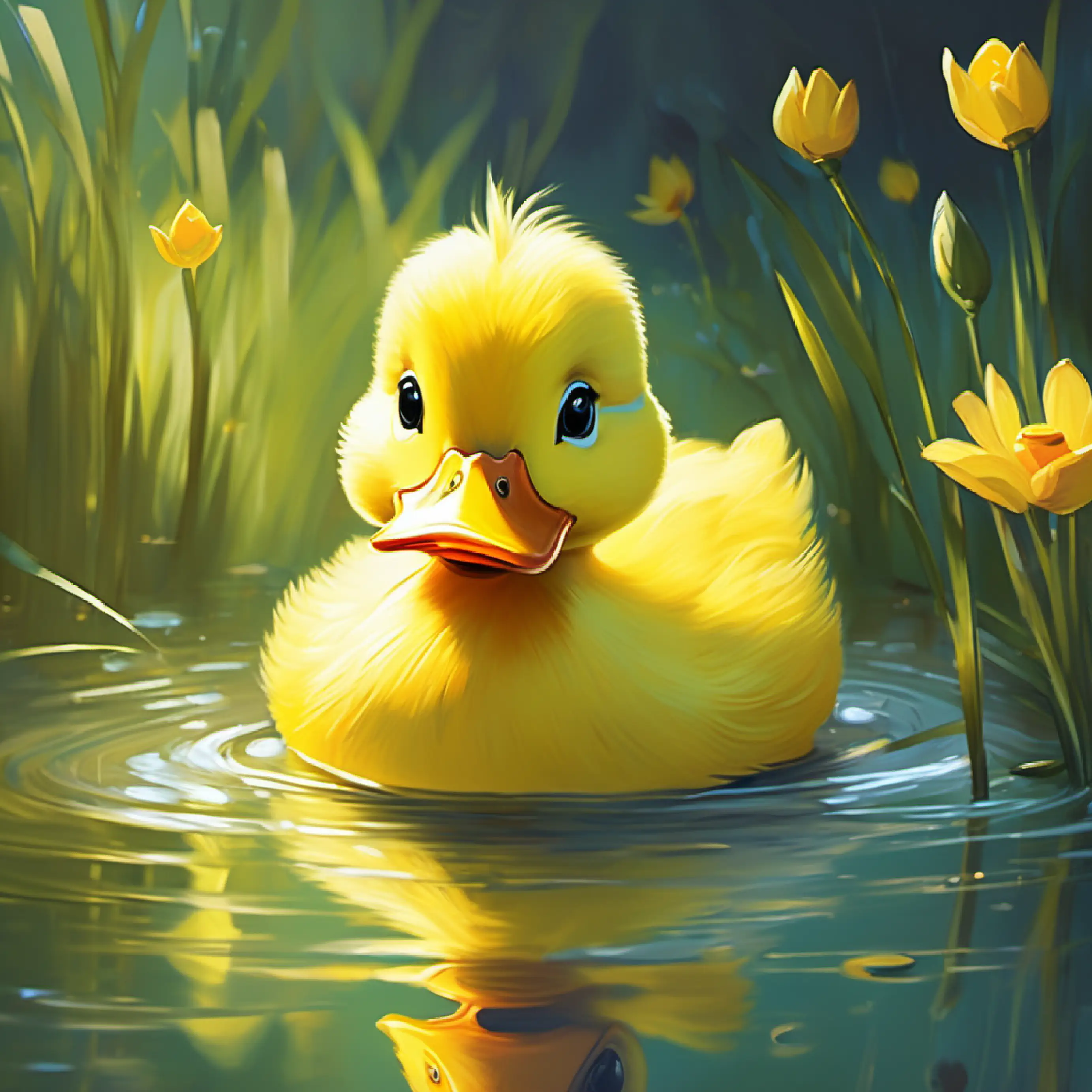 Ducks start appreciating Small yellow duck, hopeful eyes, can't quack normally' whistle