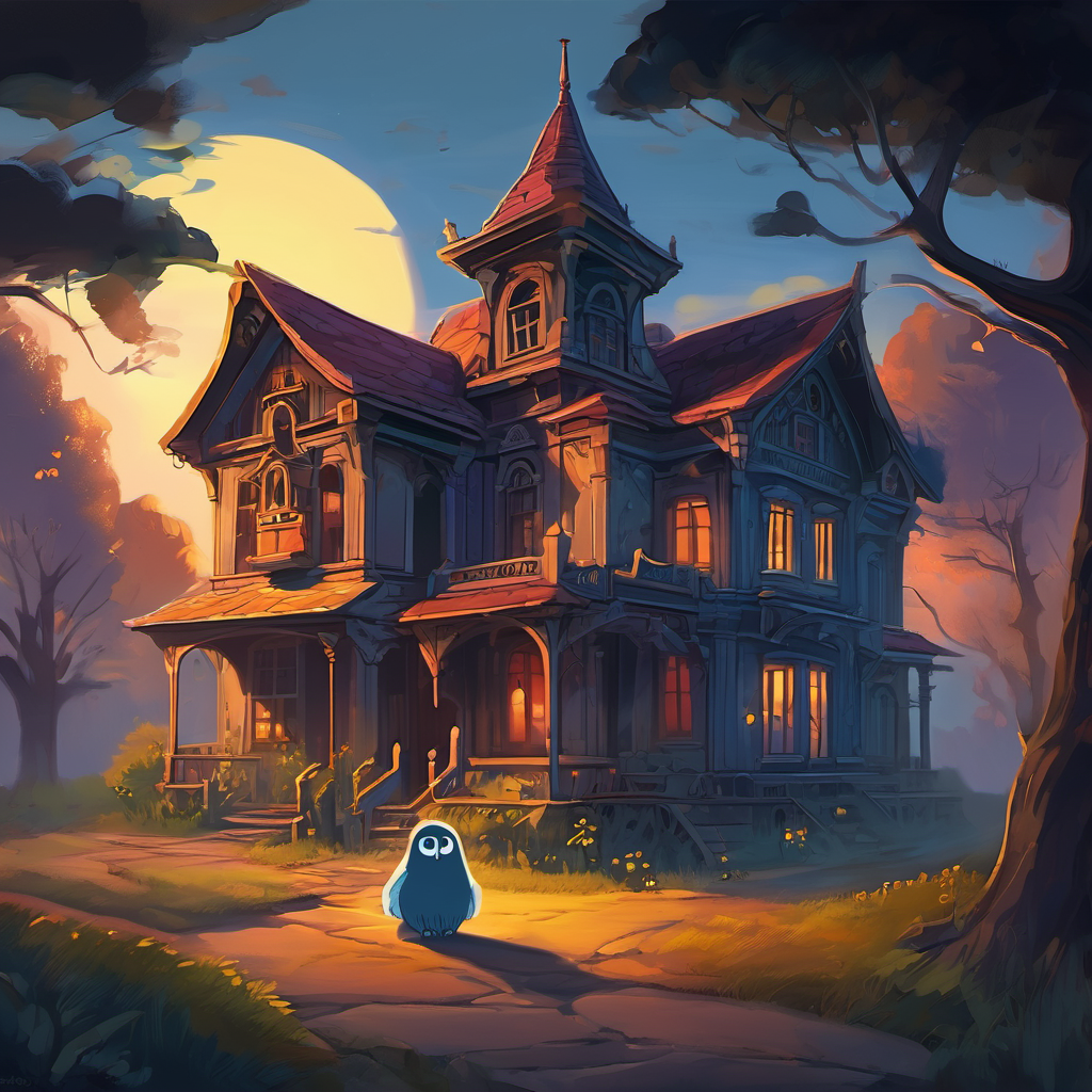 Once upon a time, in the spooky town of Shadowville, lived a friendly ghost named Ghost. Ghost was unlike any other ghost in Shadowville because he was afraid of humans. Ghost had heard stories of humans being scared of ghosts and he didn't want to scare anyone. So, he stayed hidden in the old abandoned mansion on the outskirts of town. Ghost's only friend was a wise owl named Oliver.