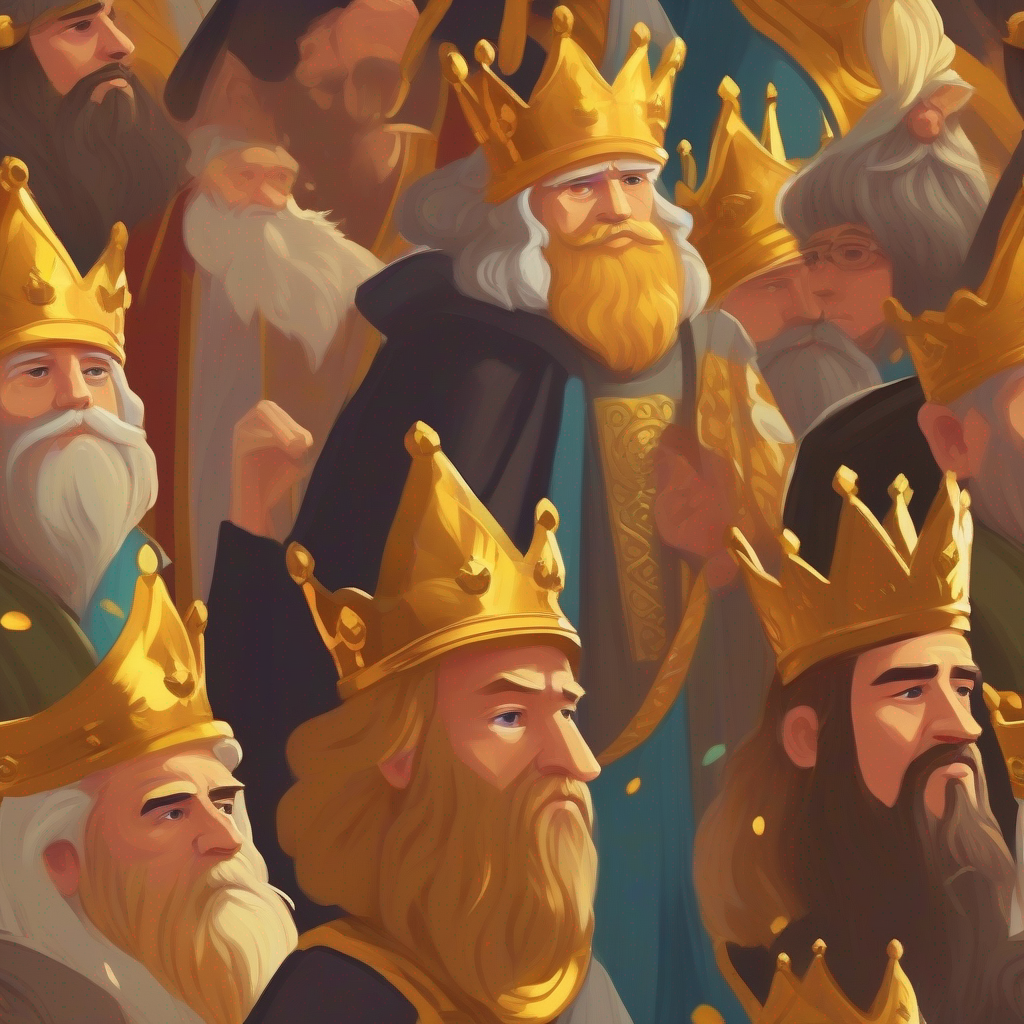 The people of the Wise and just king, wearing a golden crown.dom become more honest.