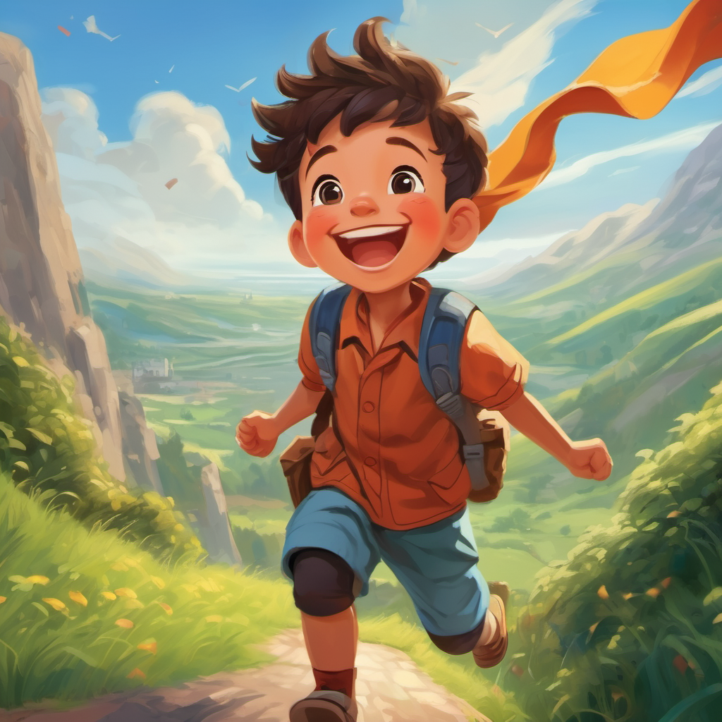 A brave little boy with a big smile. being celebrated as the hero of the day