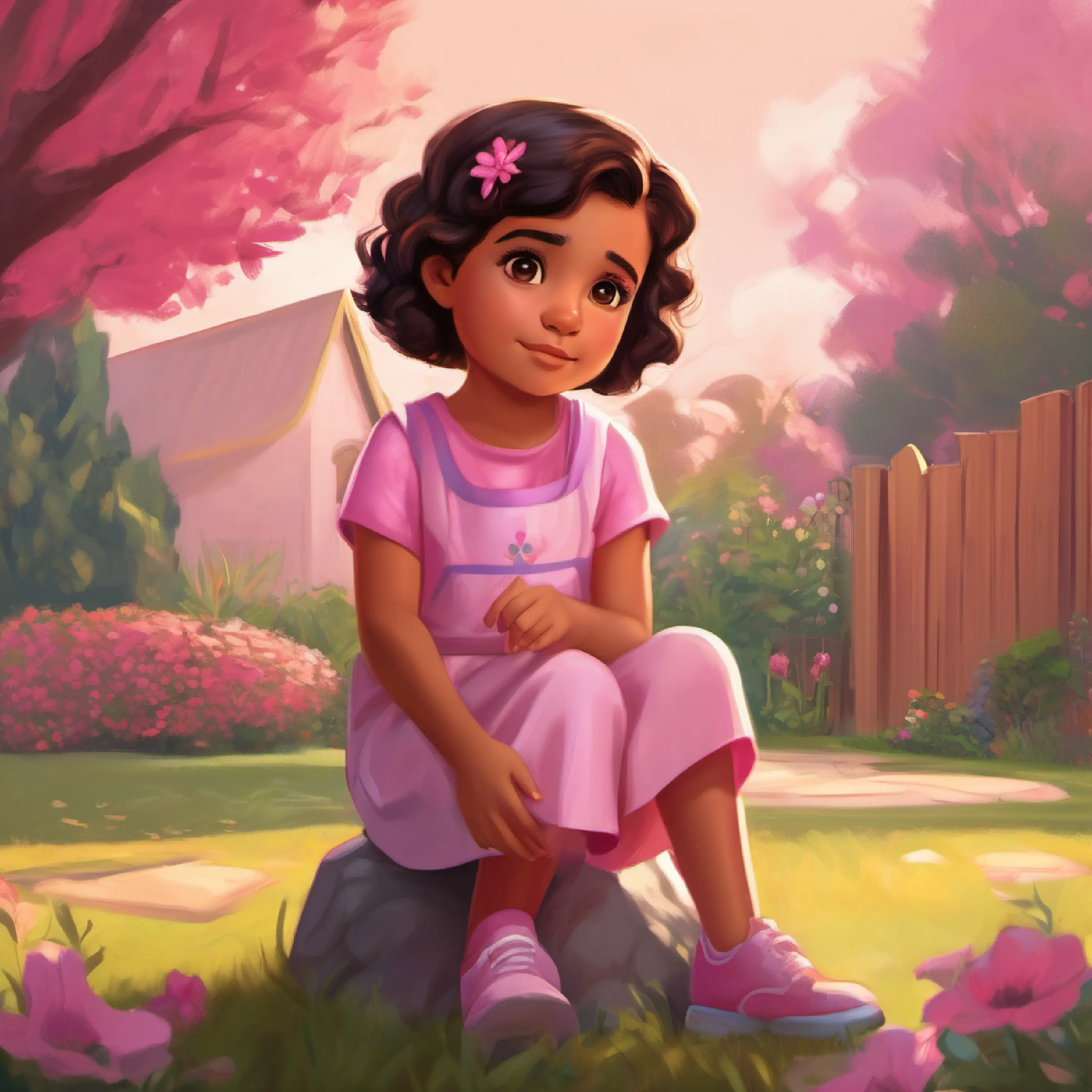 Nayeli discovers a sad, pink-winged unicorn in her backyard.