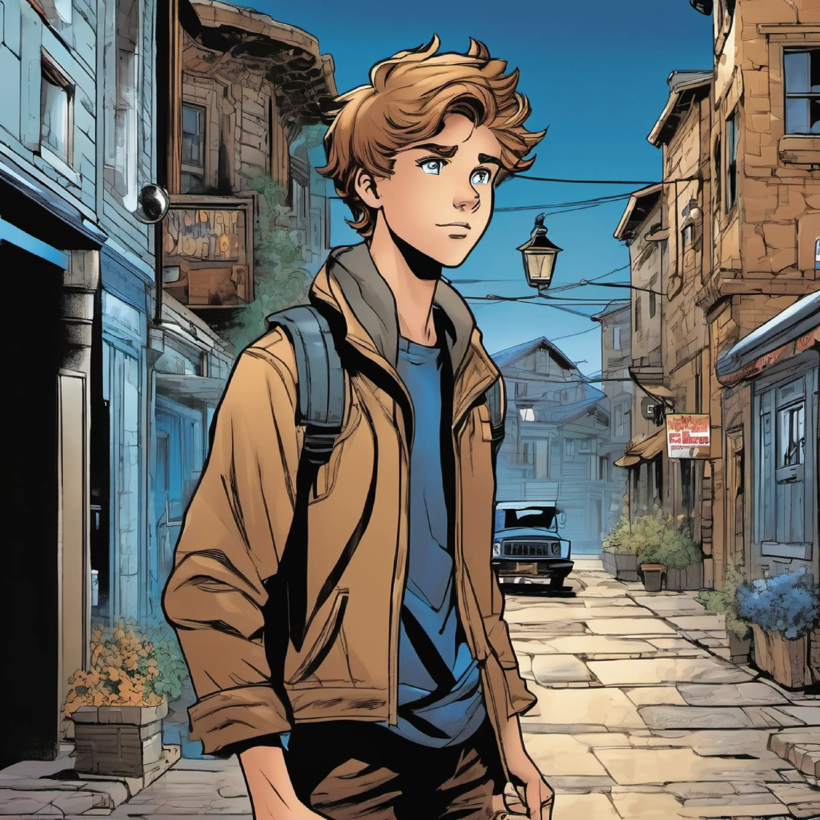 16-year-old boy, athletic build, blue eyes, light brown hair senses connection to mysterious events in his town.