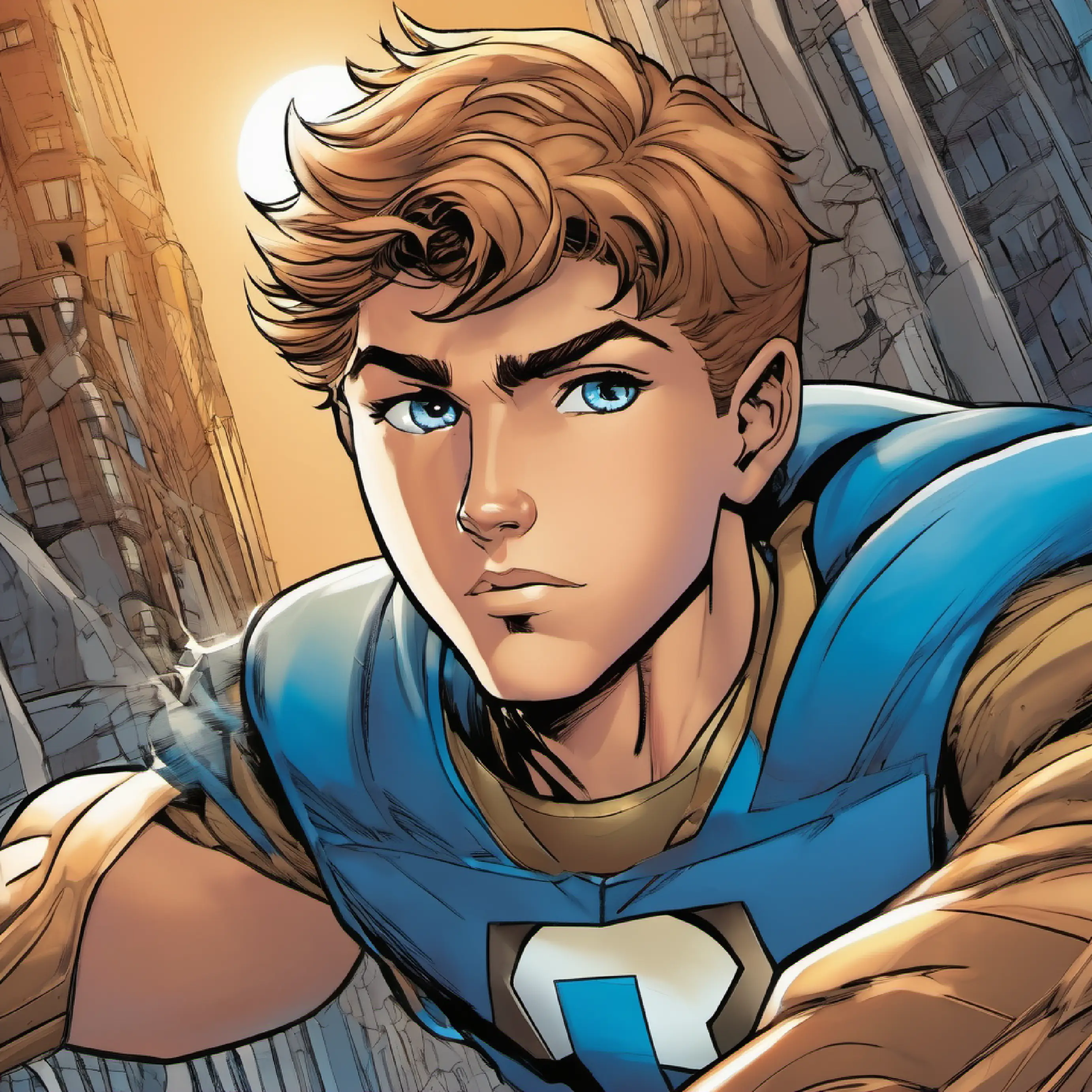 16-year-old boy, athletic build, blue eyes, light brown hair learns true strength lies in mercy and understanding.