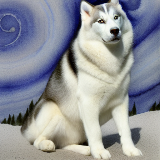 White and gray husky with lean body
