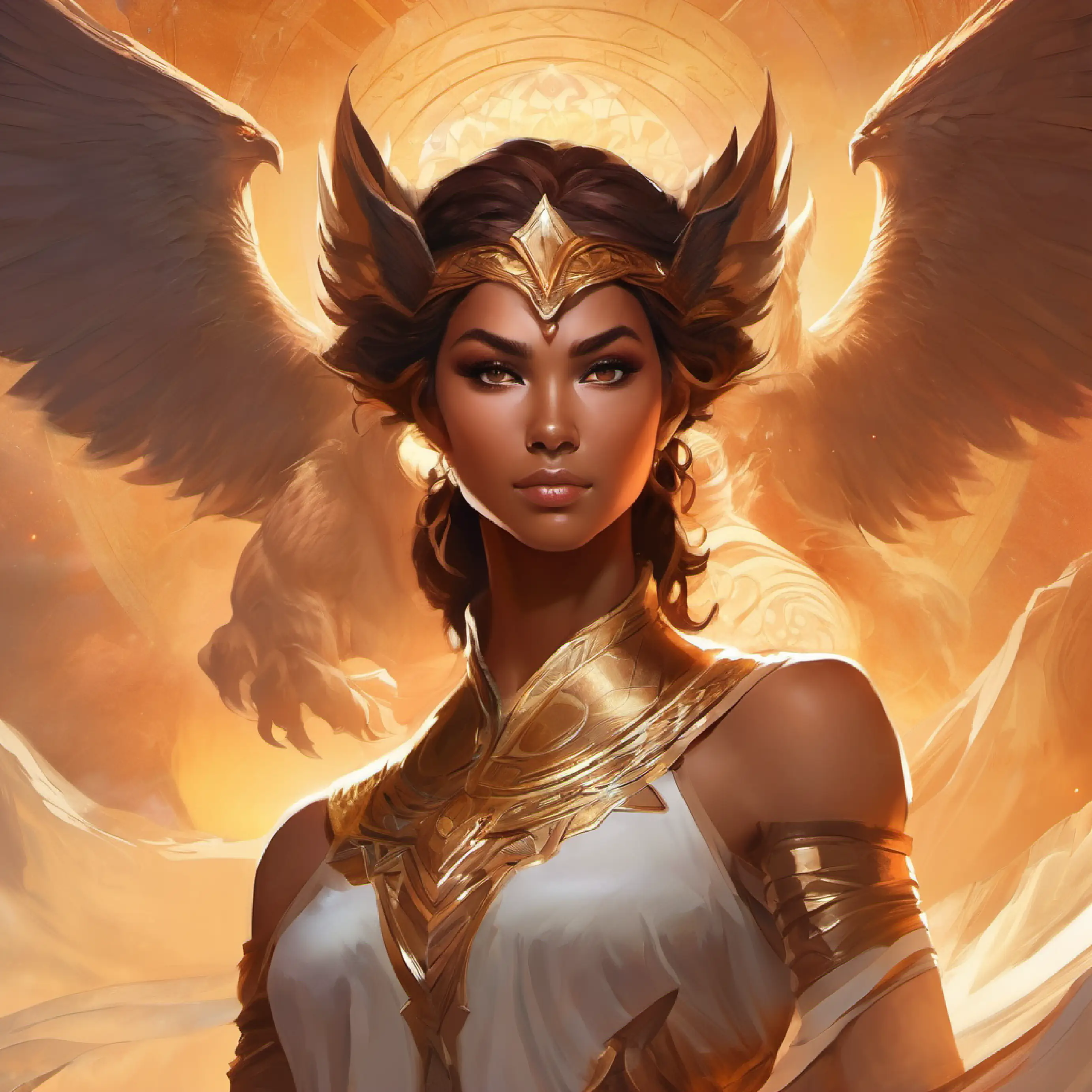 Valiant, tan skin, deep-set brown eyes, imposing stature defeats the chimera