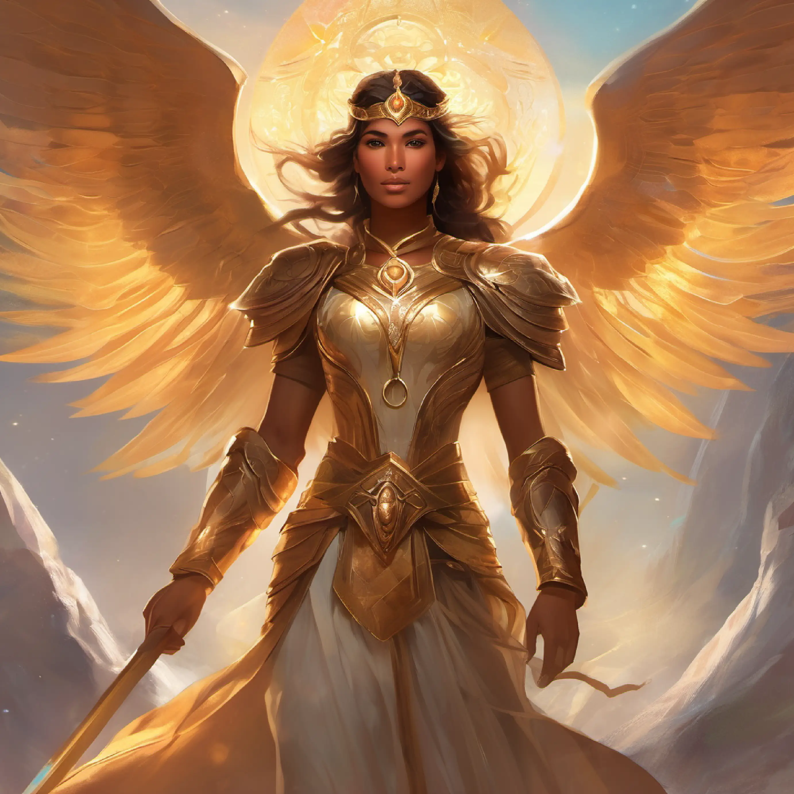 Valiant, tan skin, deep-set brown eyes, imposing stature retrieves the relic and awakes hope