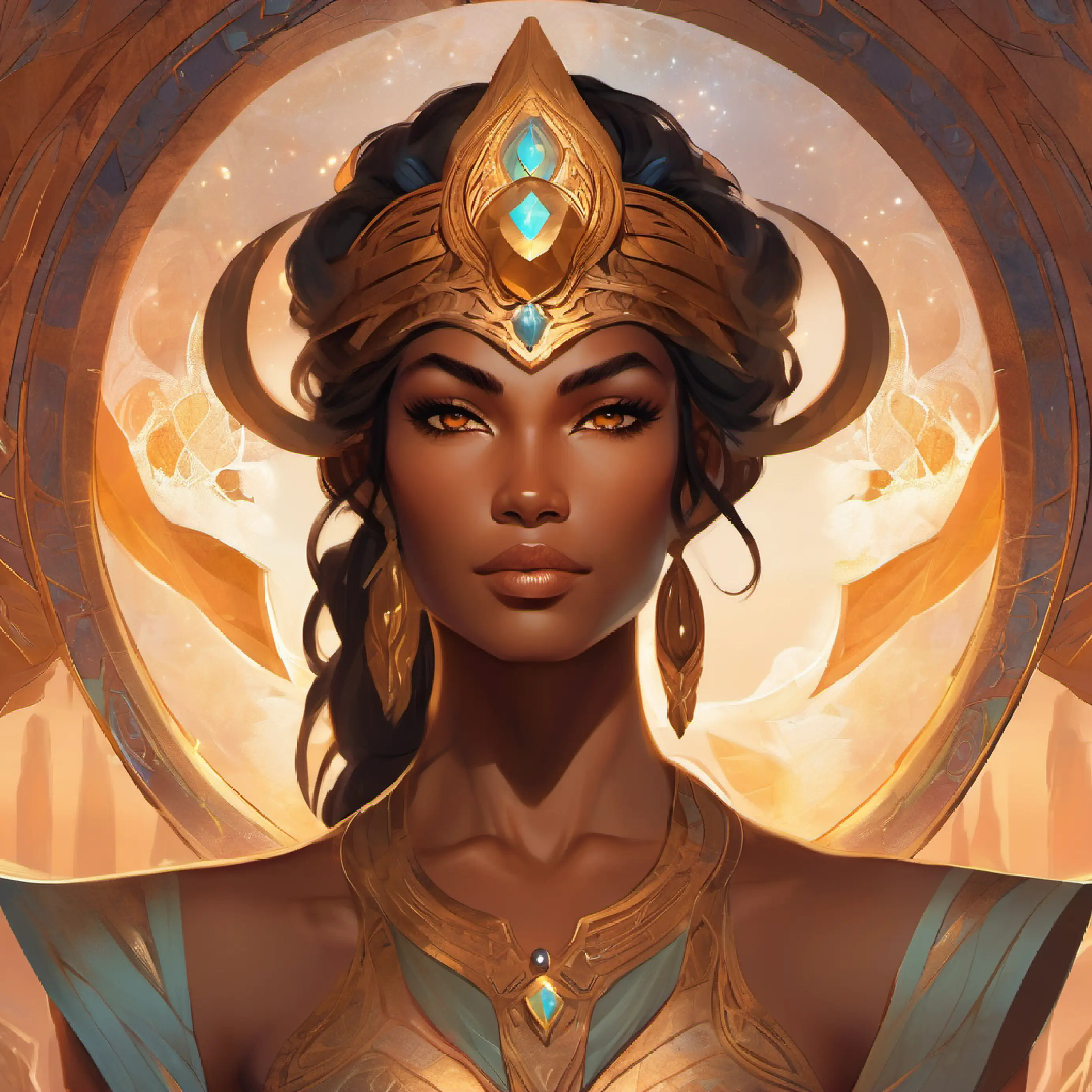 Valiant, tan skin, deep-set brown eyes, imposing stature meets an ancient djinn