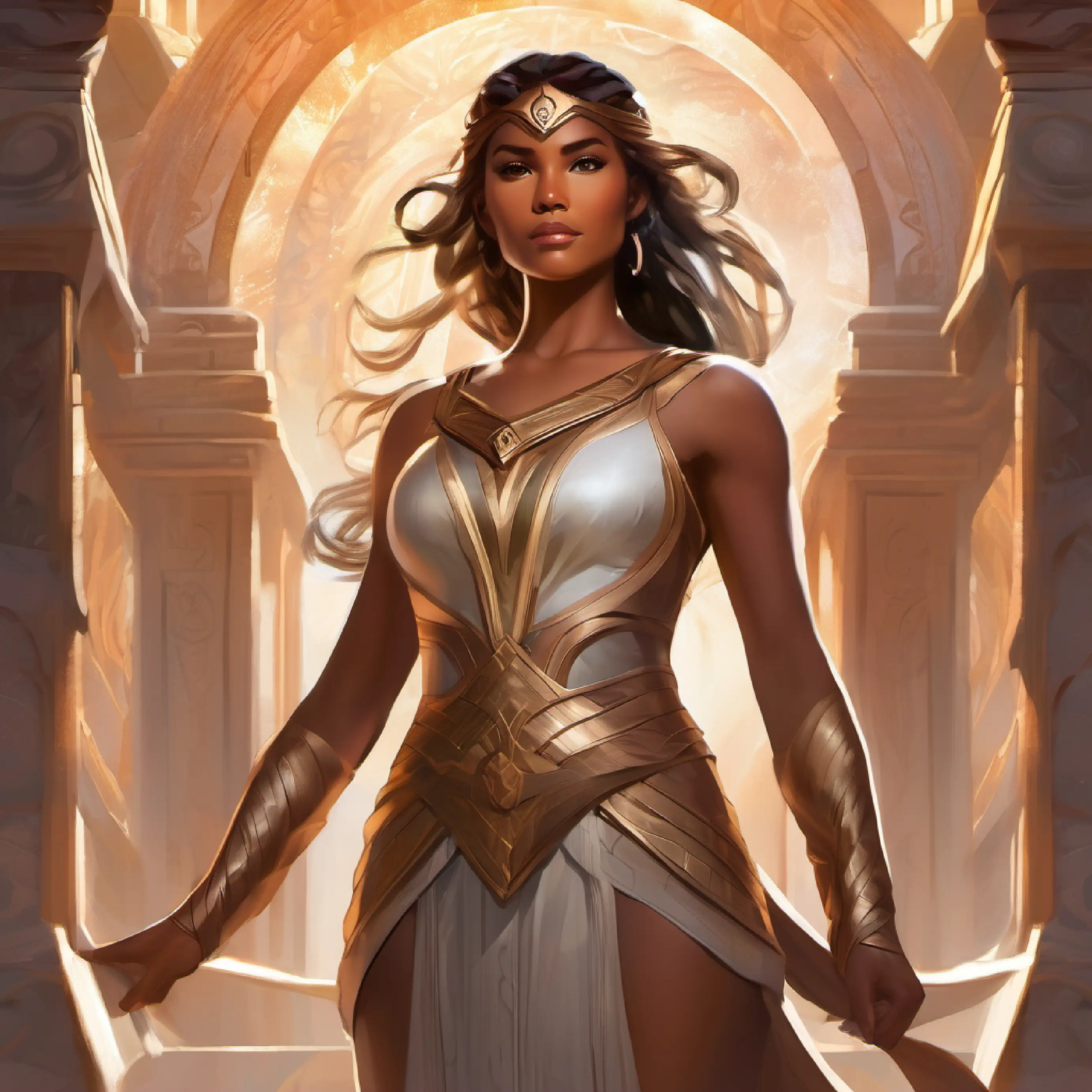 Valiant, tan skin, deep-set brown eyes, imposing stature clears a path through the labyrinth