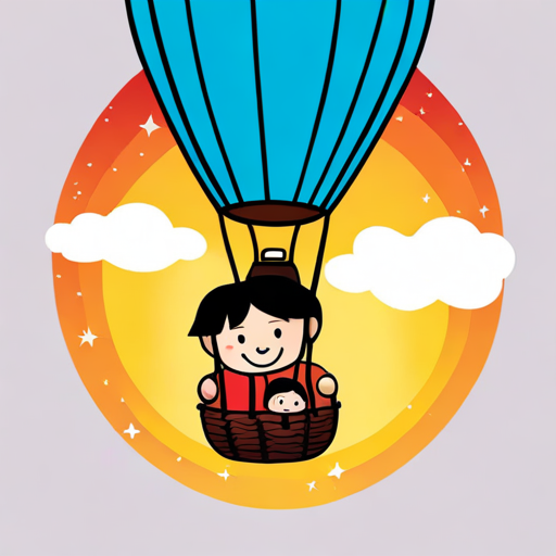 Agastya and papa flying in a hot air balloon