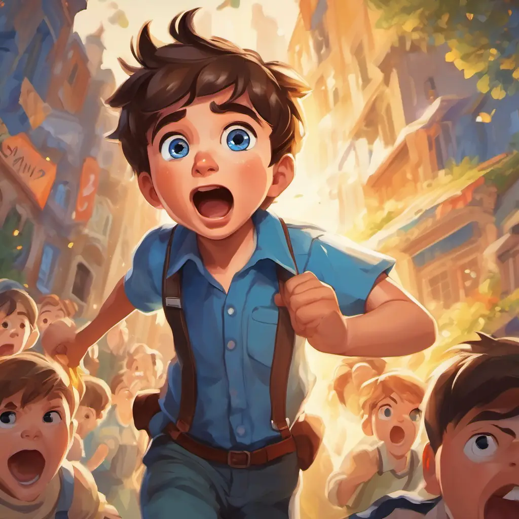 The story begins with a little A little boy with brown hair and blue eyes, always shouting and screaming who is always shouting and screaming. He is shown shouting and screaming in different situations.