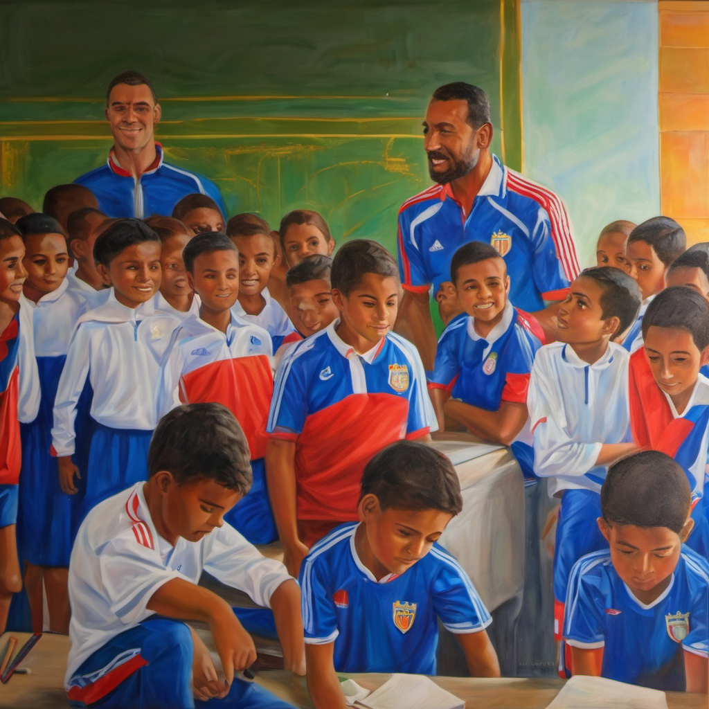 A coach from the national soccer team visits their school and invites them to join the team.