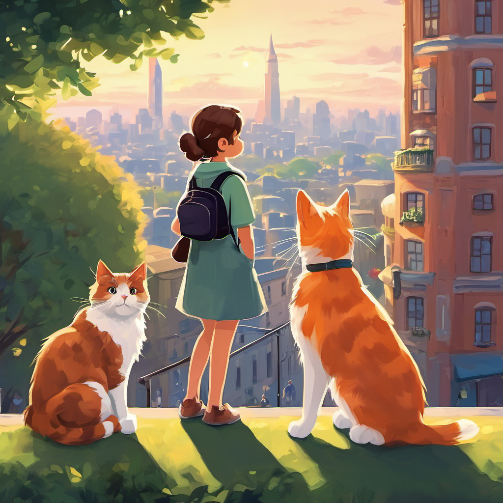 As the day went on, I met so many different animals and people in the city. I learned that friendship can be found anywhere, no matter how different we may seem. Whether we are cats, dogs, birds or humans, we can still share special moments and have fun together.