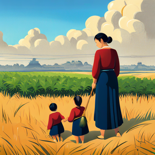 Maya and her family tending to their crops