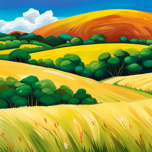 The flourishing fields of the village