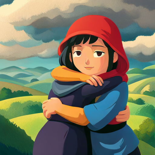 Maya being embraced by the village community