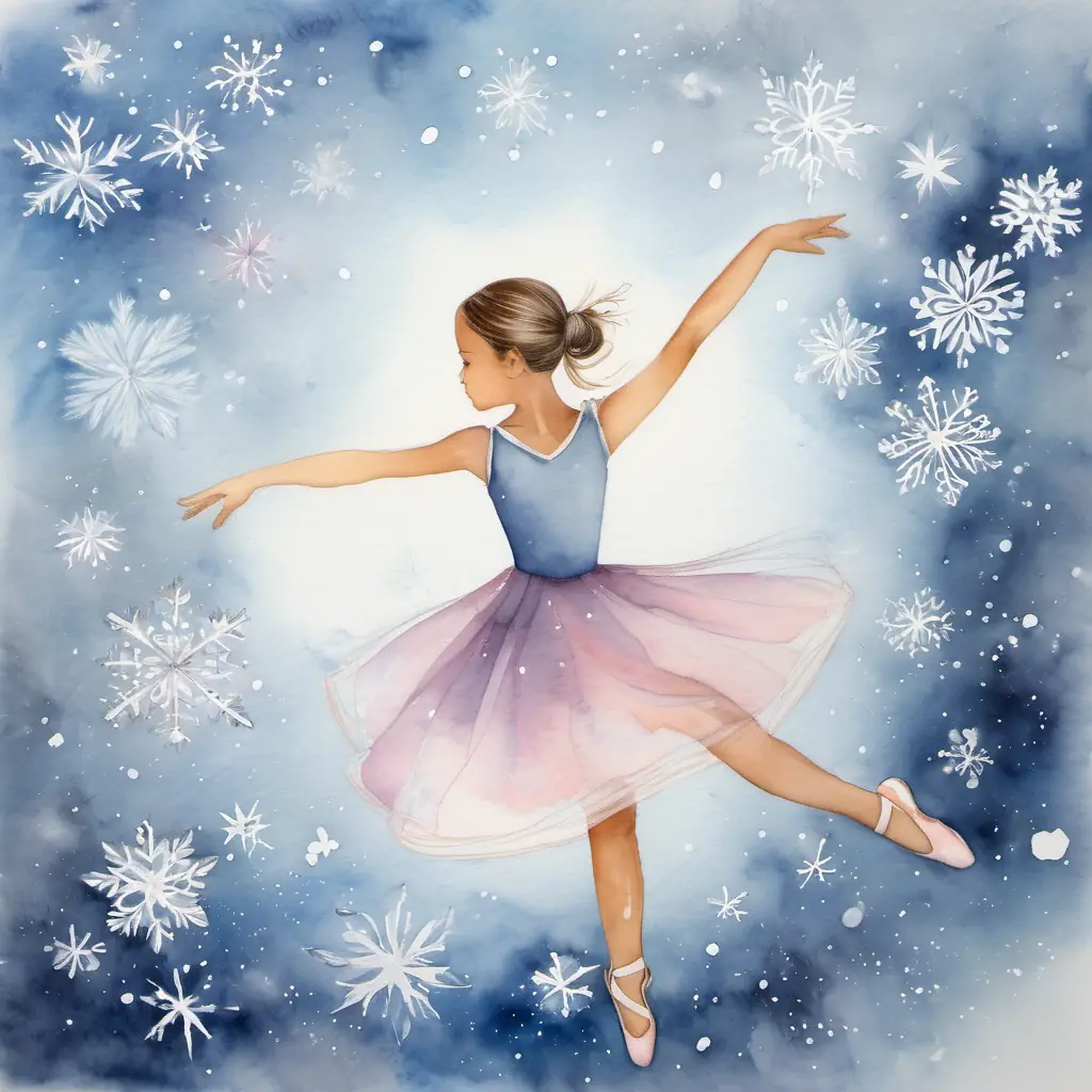 Visualize delicate snowflakes twirling and swirling around, like tiny ballerinas in the sky.