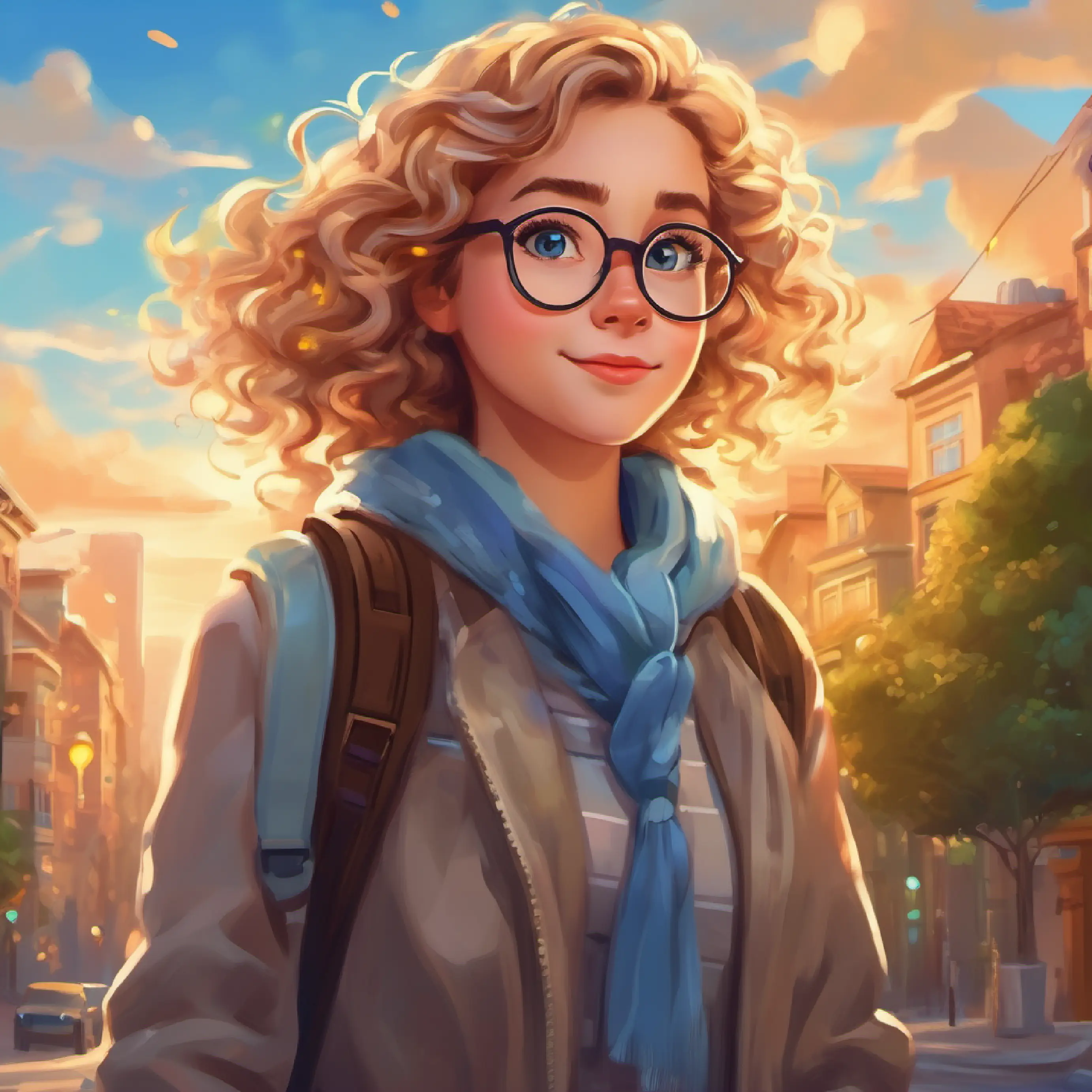 Smart girl with curly brown hair and glasses that sparkle and Clever girl with straight blonde hair and blue eyes like the sky find exciting new opportunities at a new place.