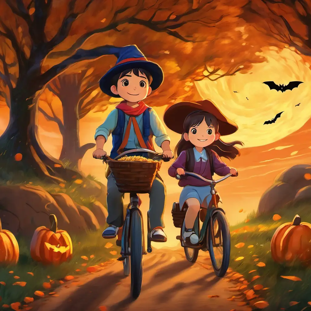 The siblings ride back home with their pockets full of treasure. They feel proud of their teamwork and promise to support and care for each other.