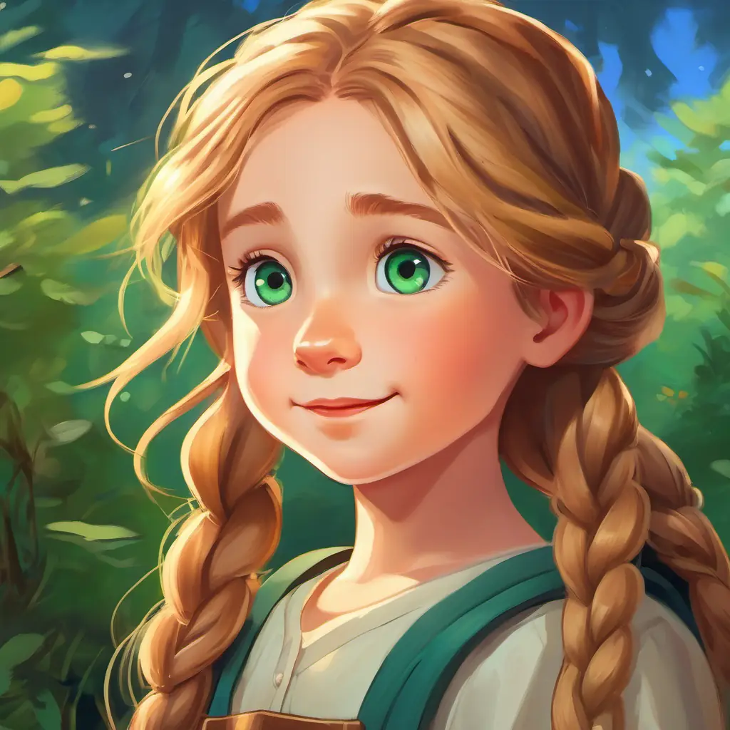 Introduction of Curious boy with light brown hair, blue eyes's sister, Eager girl with long braided blonde hair, green eyes, and her excitement for exploration.