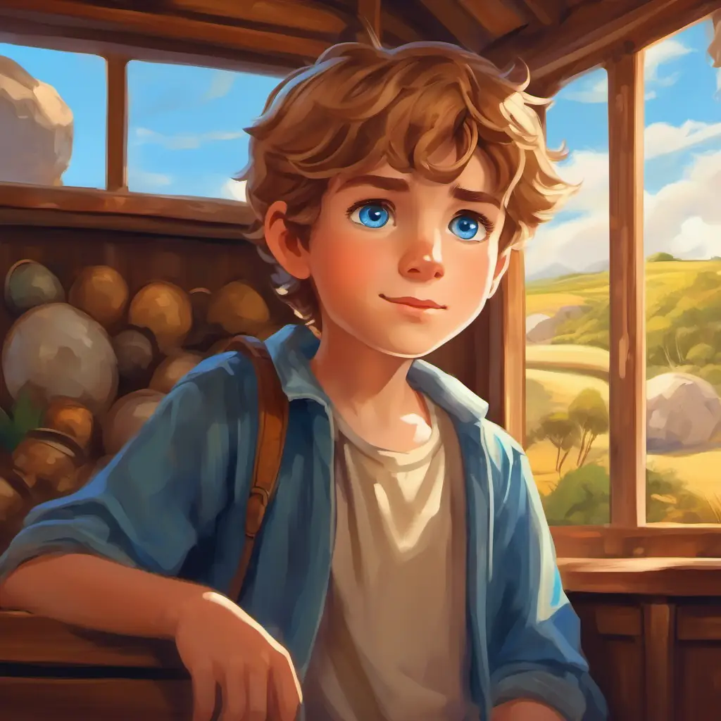 Curious boy with light brown hair, blue eyes's realization about the real treasure in the form of relationships and friendships during the journey.