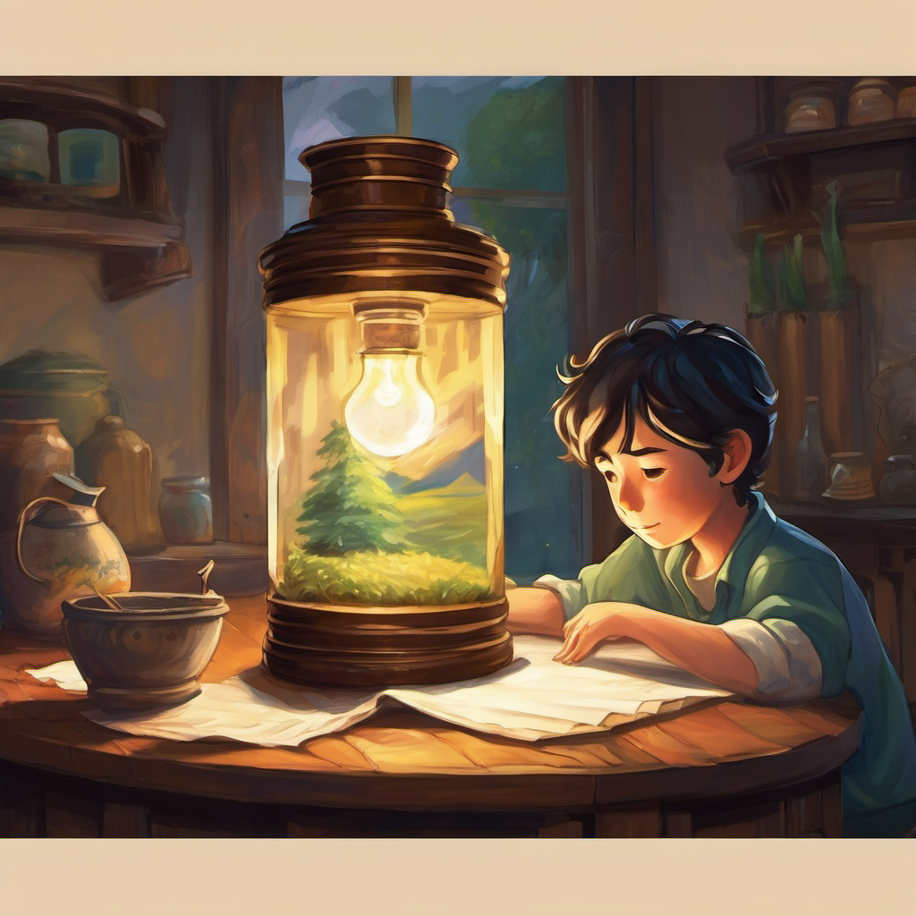 With great care, Matthew opened the bottle and out slipped a rolled-up piece of paper. His hands trembled with anticipation as he unfurled it. The message read, "To whoever finds this, do not lose hope. Remember that even the darkest of times can be overcome with the light of hope." Matthew's eyes widened with wonder. He realized this was a message from someone in the past, meant to uplift whoever discovered it. Little did Matthew know, his town was going through a tough time. People had lost their jobs, and an air of sadness loomed over Havenwood.