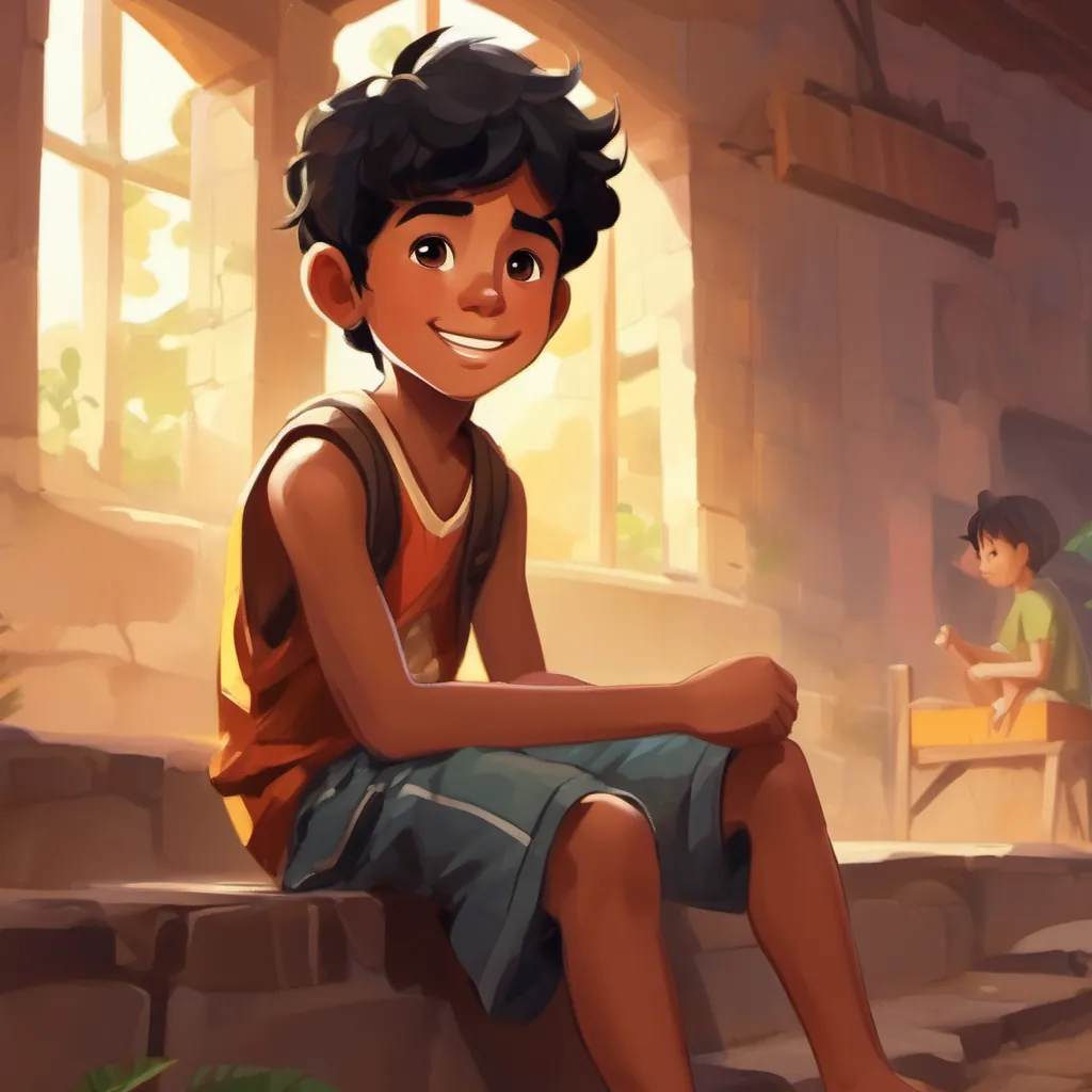 Introduction to Peter, a boy who always smiled but did not have shoes, watching the game.