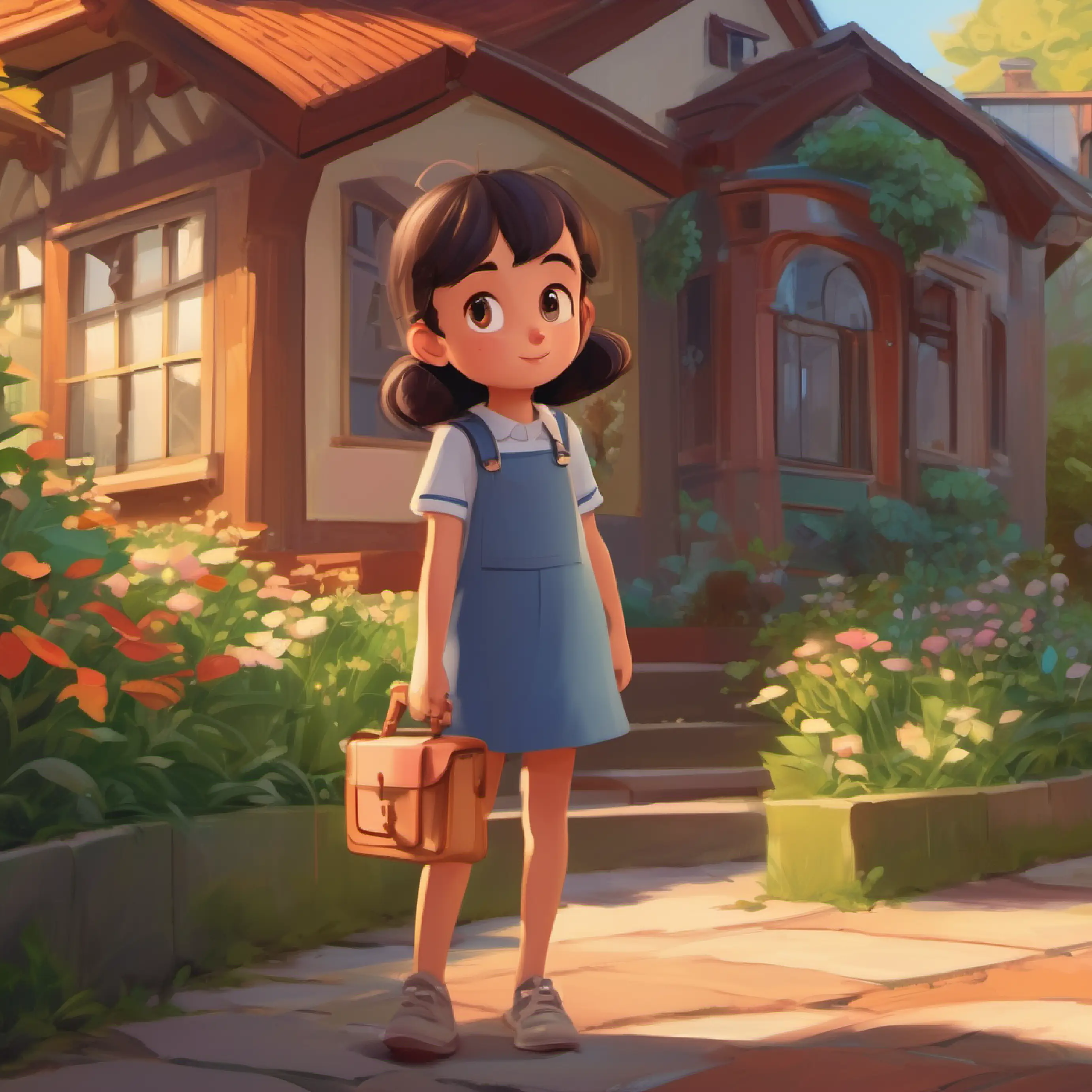 Introducing Amy, a curious girl who loves counting, in a calm neighborhood.