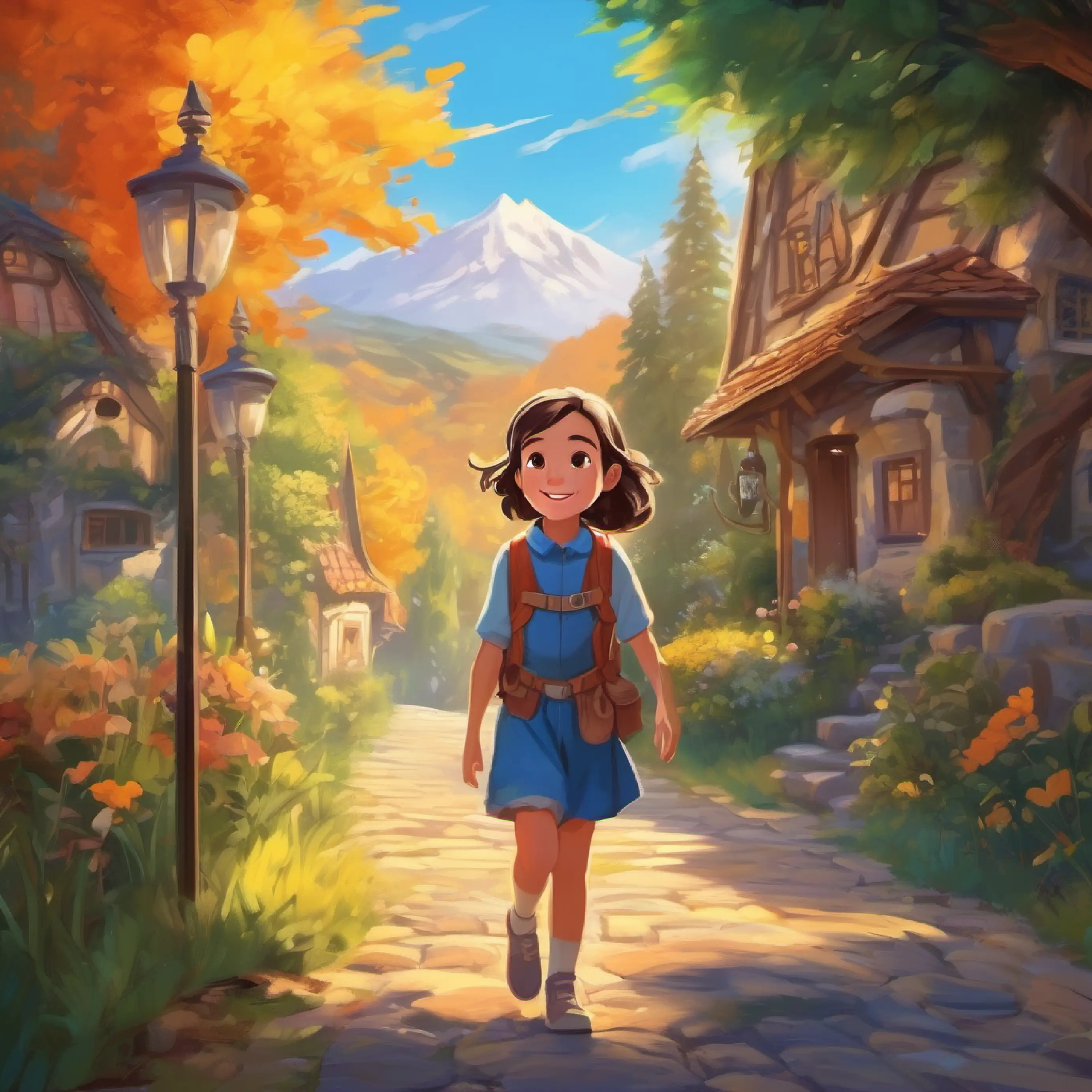 Young girl with curious eyes and a bright smile, loves adventures returns home with memories, plans for future adventures.
