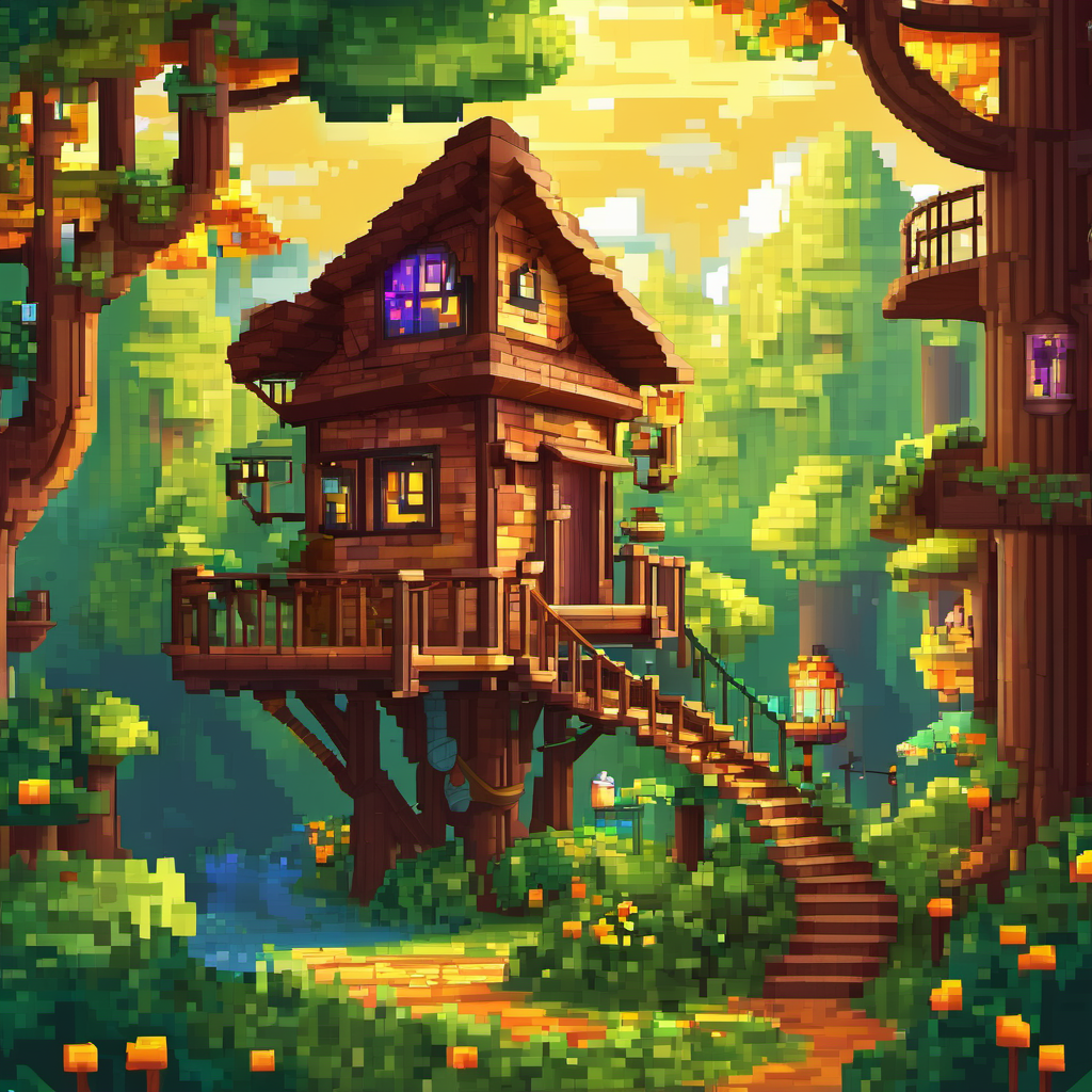 Sam was equally thrilled. "Let's go investigate!" With cautious steps, the twins climbed up into the treehouse. As soon as they reached the top, the treehouse shuddered and began to glow, enveloping them in a warm, sparkling light. Suddenly, they found themselves transported through time and space! The treehouse had magically become a time-traveling machine!