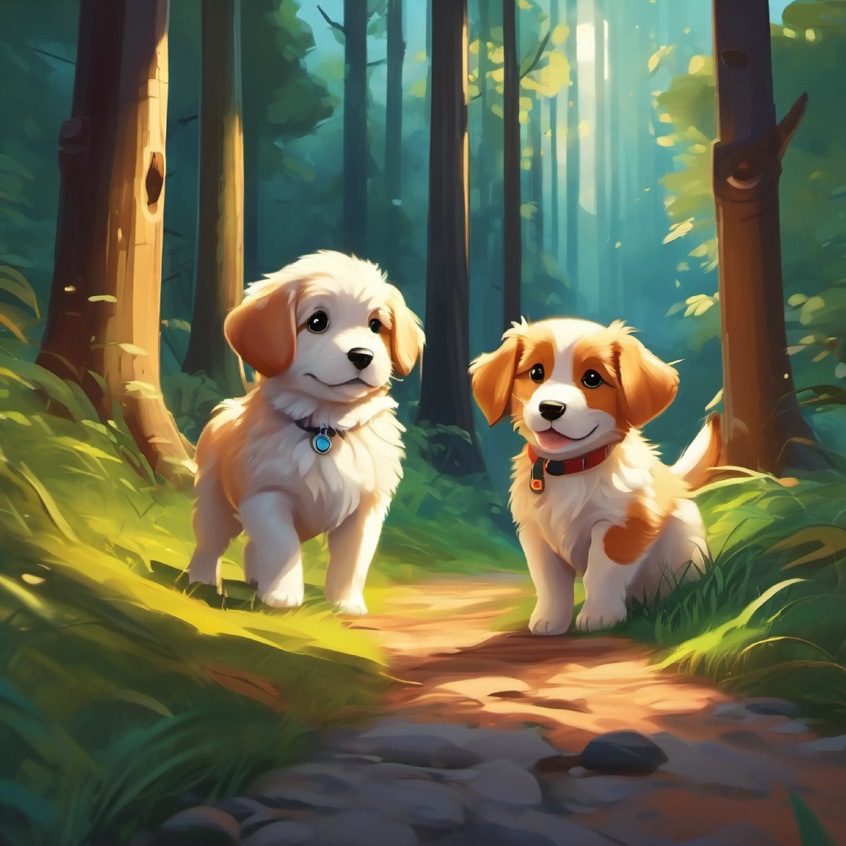 Puppies getting lost in the woods and the parents setting out to find them.