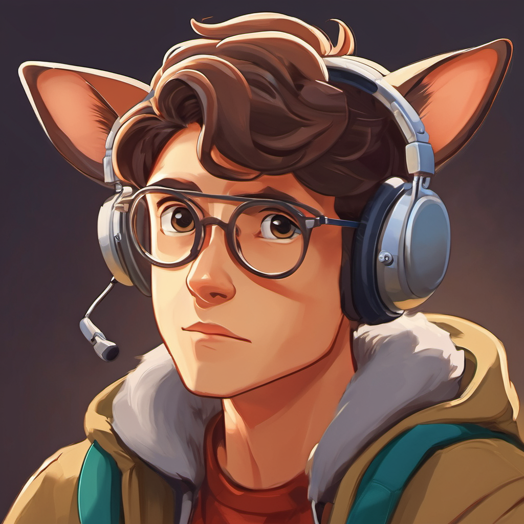 Milo with ears perked up, listening