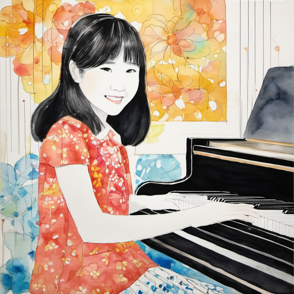 Next, Sammy traveled to the bustling streets of Tokyo, Japan. He met a girl named Akiko, who was blind and dreamed of playing the piano. Sammy understood the importance of inclusivity and wanted to help Akiko fulfill her dream. Using his inventive mind, he created a piano with colorful buttons and tactile markings, allowing Akiko to feel the music and play beautiful tunes. Akiko's smile lit up the room as she played her first song.