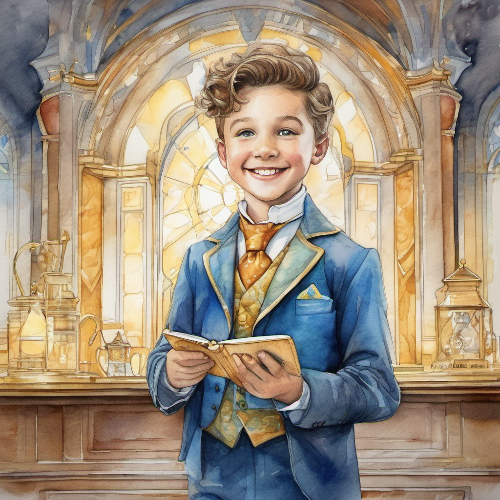 Leo, a young magician with a bright smile receiving a new title - The Honest Magician