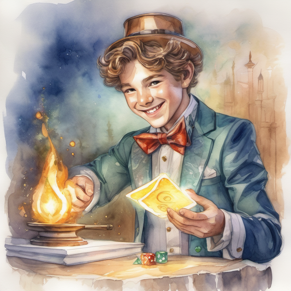 Leo, a young magician with a bright smile performing his magic tricks with honesty and gaining love