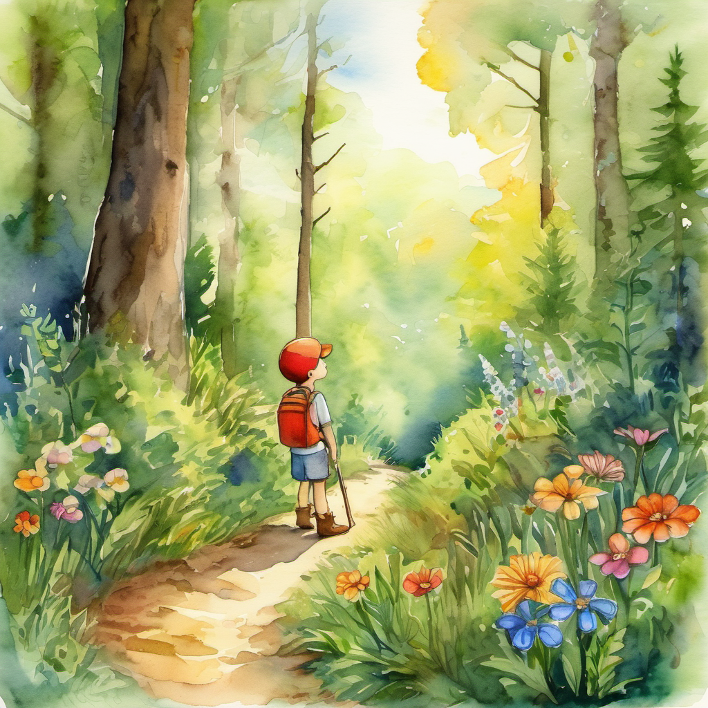 Once upon a time, in a small village near a vast forest, lived a curious and adventurous young boy named Timmy. Timmy loved to explore the woods and discover new things every day. He would venture into the forest during his free time and see what wonders awaited him. One sunny morning, while Timmy was exploring, he stumbled upon a magical clearing deep within the forest. The clearing was adorned with colorful flowers and filled with the sweet scent of nature. But what caught Timmy's attention the most was the sight of a beautifully decorated table, covered with a delicious feast.