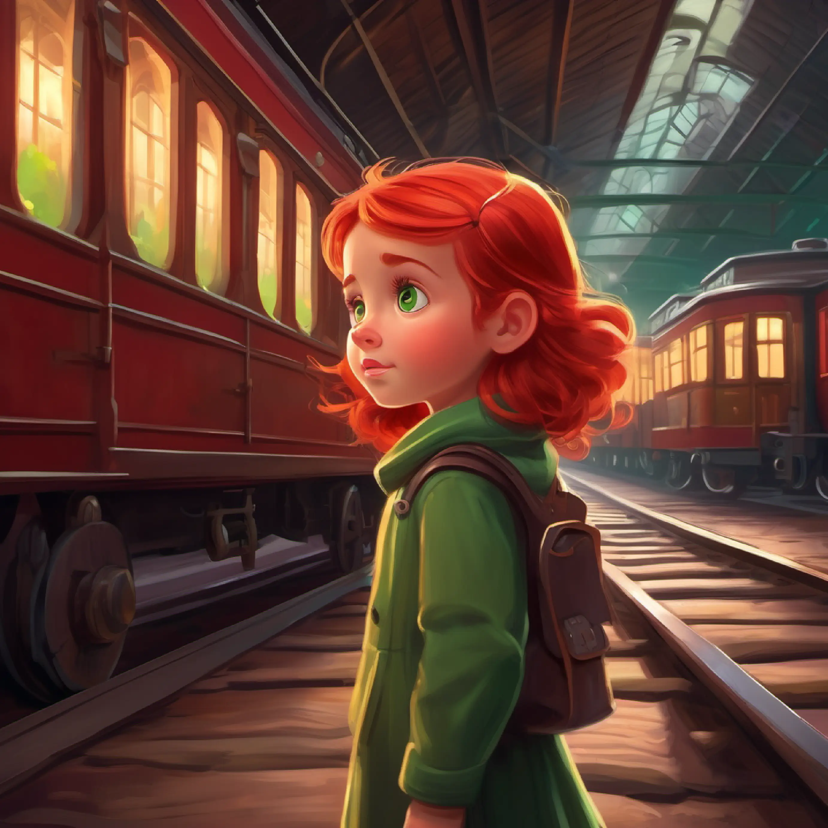 Brave little girl, red hair, green eyes, full of curiosity's curiosity about the rumored haunted train station. Introduction.