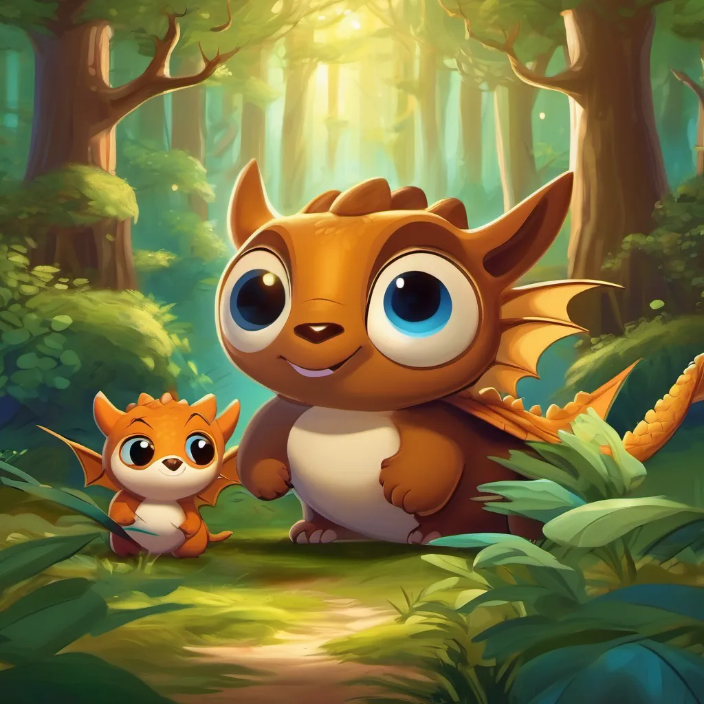 Pelo castaño, ojos marrones and Oso de peluche marrón, ojos de botón fighting dragons and exploring magical forests