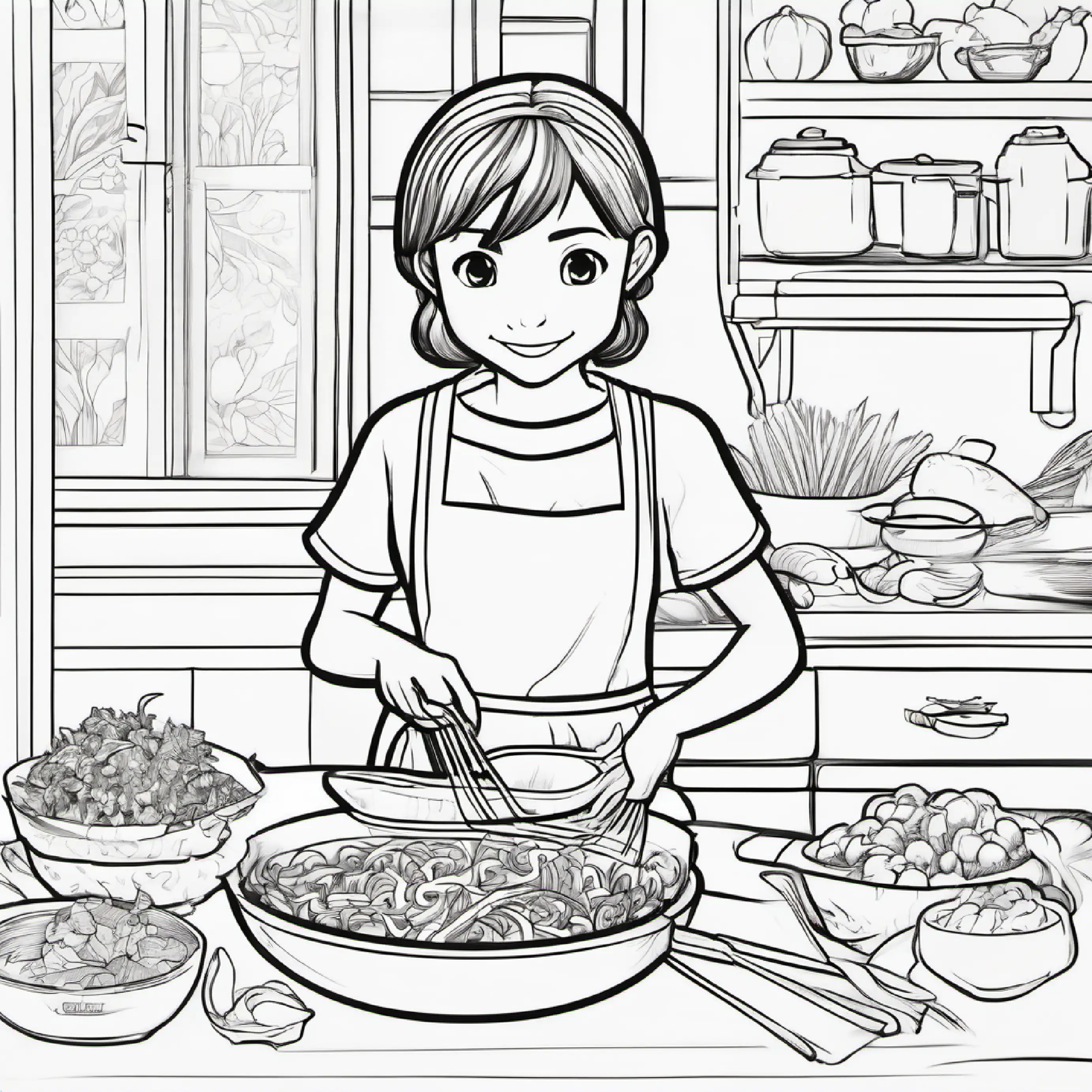 Gracious presence, medium height, chestnut skin, warm brown eyes introduces a vegetable stir-fry as their first lesson.