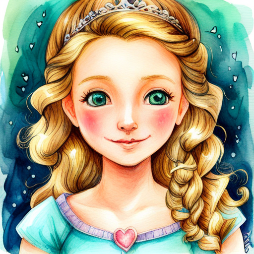 Kind-hearted princess with a sparkling tiara and gentle smile with a sparkling tiara and gentle smile