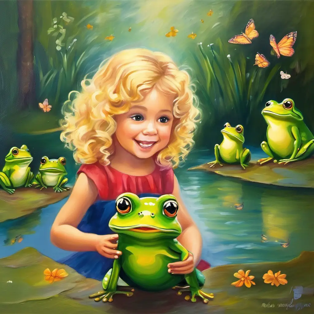 Frogs sing for Ella, entertaining her with their chorus.