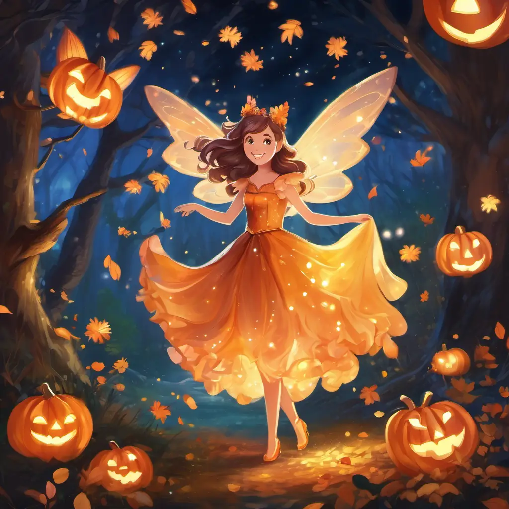 The woodland creatures find a magical fairy with sparkling wings, a gown made of petals, and a radiant smile.