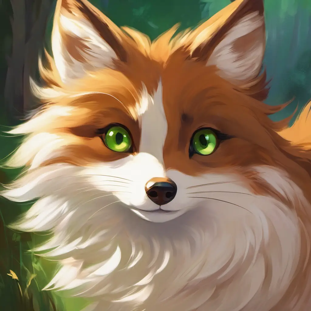 Brown fur, warm brown eyes, small and energetic and White fur, bright green eyes, slender and graceful plan to continue their playdates.